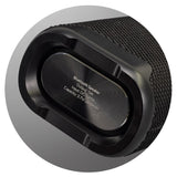 Outdoor Bluetooth speaker Loki in black, featuring IPX7 water resistance, 5W power, and 3-hour battery life for adventures.