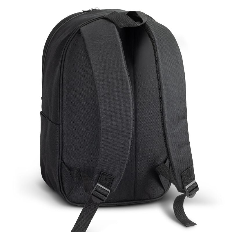 Black Springs Backpack: durable 15L design with padded straps, zippered pockets, and space for a 15-inch laptop or tablet.