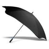 BLUNT Sport Umbrella in Black and Light Blue, durable canopy, windproof design, automatic opening, ideal for sports events.