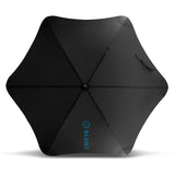Large BLUNT Sport Umbrella in Black and Light Blue with sturdy frame, windproof design, and automatic opening mechanism.