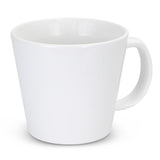 Elegant Kona White coffee mugs with tapered design, perfect for latte art, in a set of 10, beautifully boxed.