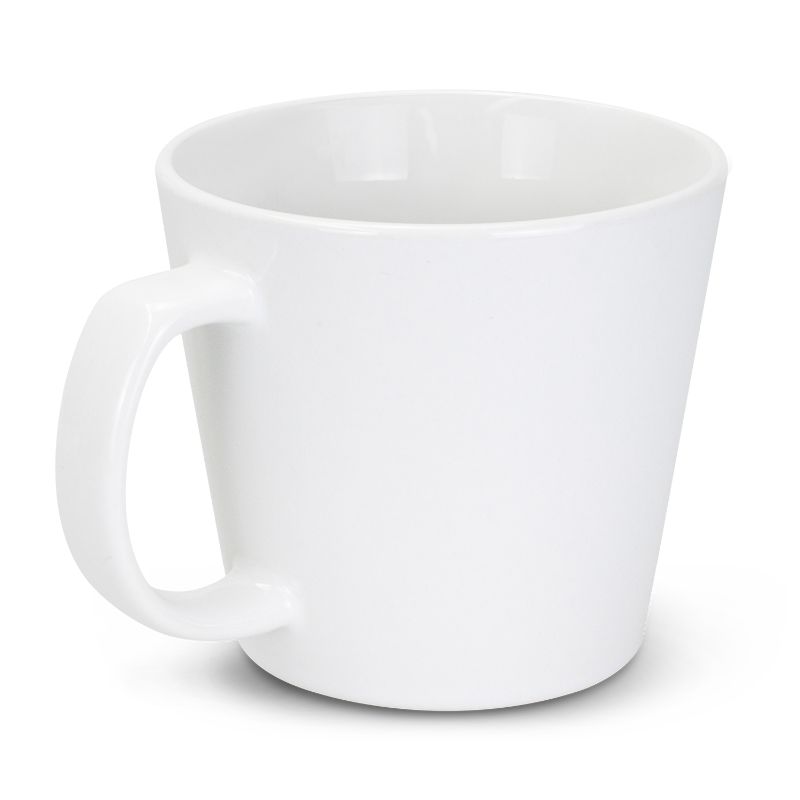 Set of 10 elegant Kona White coffee mugs, 300ml ceramic design, perfect for latte art and presented in gift boxes.