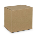Elegant white ceramic coffee mugs, tapered for latte art, presented in kraft gift boxes, set of 10, handwash recommended.