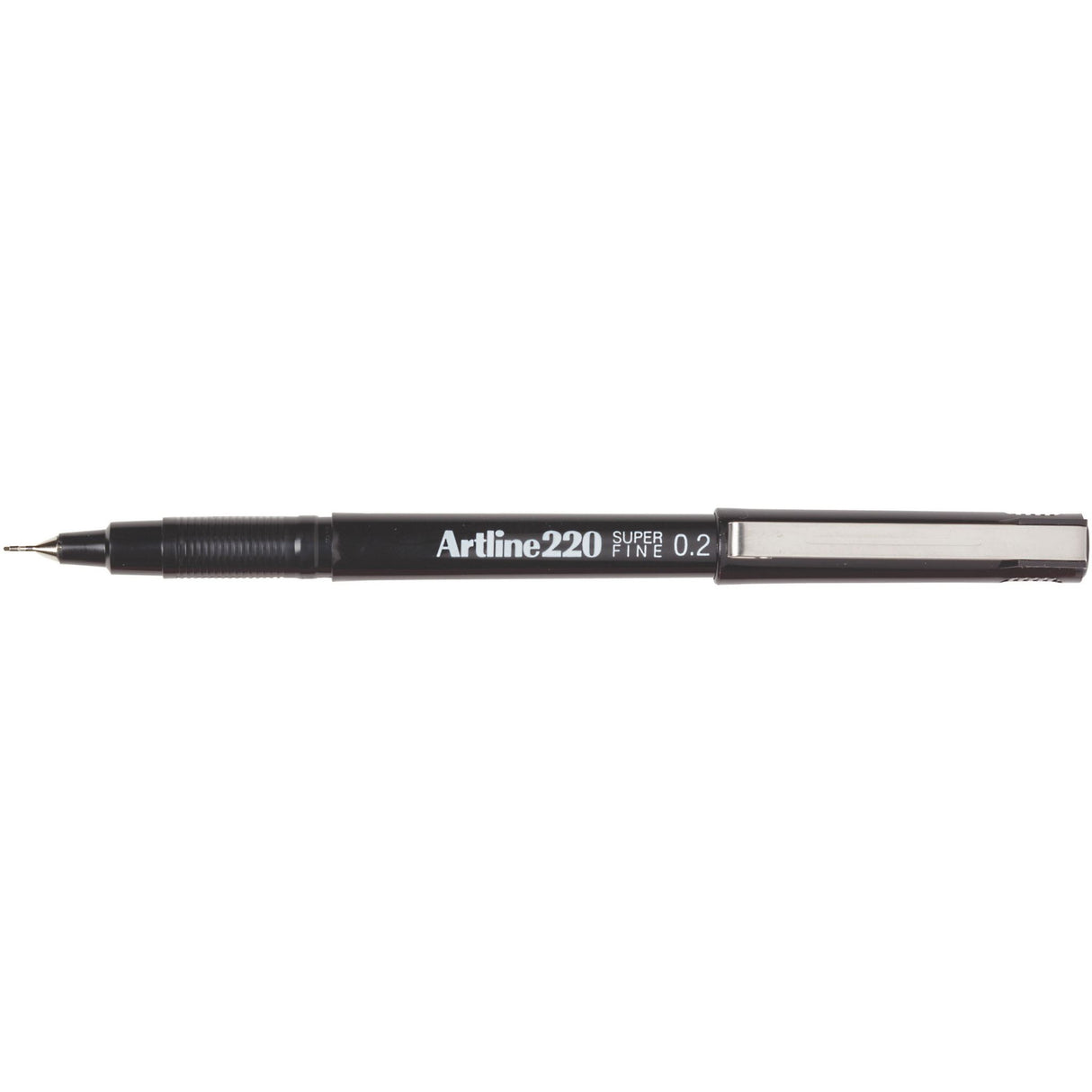 Artline 220 Fineliner Pen set of 12, featuring a superfine 0.2mm tip for precise writing and drawing with blur-proof, water-based ink.