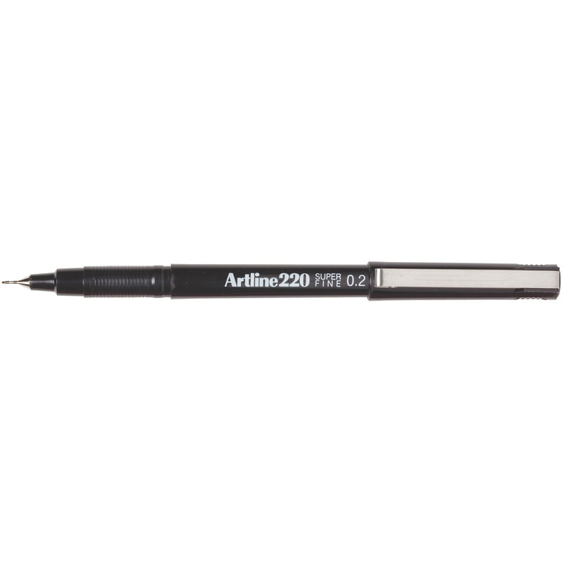Artline 220 Fineliner Pen 0.2mm Black -12 units