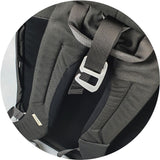 Sleek black Osprey Arcane Roll Top Backpack with spacious roll-top, padded laptop sleeve, and eco-friendly fabric.