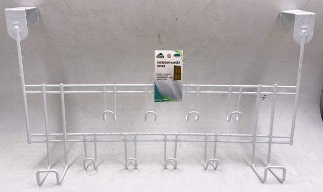 Over-Door Hanger with 10 hooks for efficient storage, perfect for towels, bags, and coats in any room.