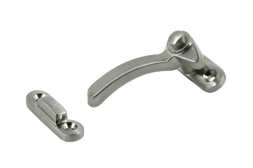 Left Hand Split Rail Fastener with Packer in Satin Nickel, designed for durable window integration and optimal energy efficiency.