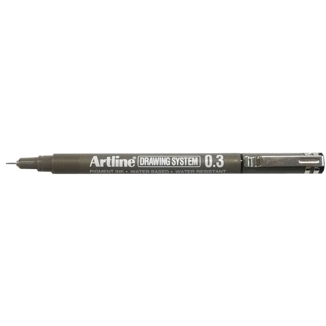 Artline 233 Drawing System Pen set featuring 12 black 0.3mm pens, perfect for precise technical drawing and graphic design.