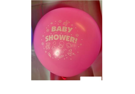 Pink 30cm balloons for baby showers, 10-pack, perfect for air or helium inflation to create vibrant decorations.
