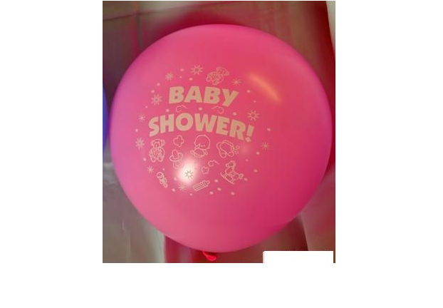 Pink 30cm balloons for baby showers, 10-pack, perfect for air or helium inflation to create vibrant decorations.