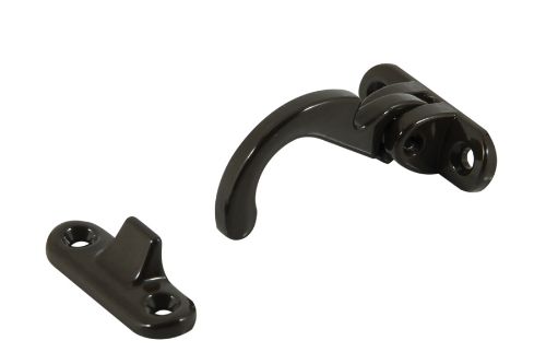 Spur Fastener Spring Catch in Florentine Bronze, designed for secure top-hung awning windows; made of durable zinc with elegant finish.