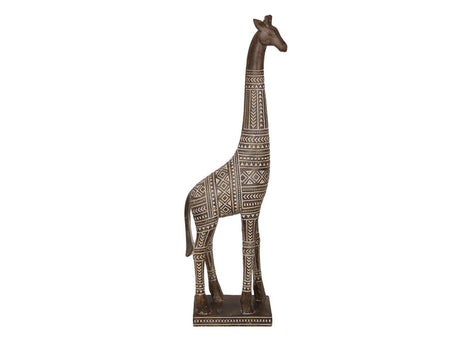 Colorful 52cm Batik African Giraffe sculpture, handcrafted and vibrant, perfect for home decor and cultural appreciation.