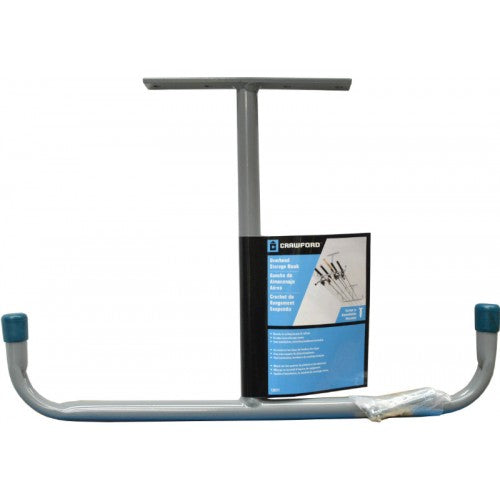 Overhead storage hook in rust-resistant steel, holds 22kg for organizing garages, sheds, or seasonal décor.