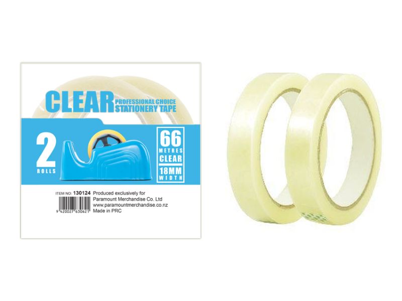Versatile 18mm stationery tape, 66m long, ideal for crafting, organizing, and everyday repairs; 48 packs with 96 rolls total.