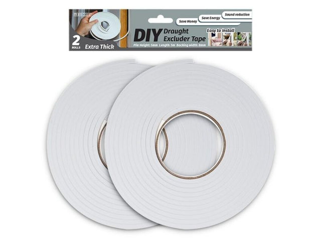 Premium 9mm draught excluder tape with 5mm pile height, perfect for energy efficiency and sealing gaps around doors and windows.
