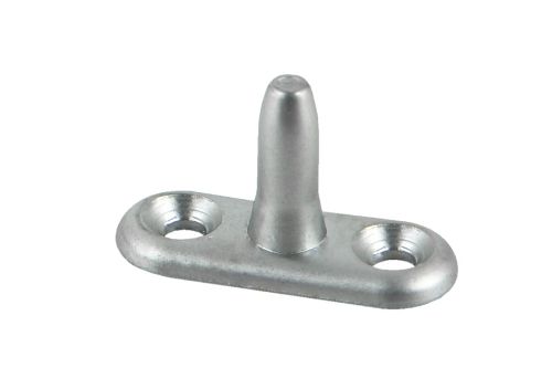 Satin nickel plated pegs for fanlight stay, crafted from durable zinc, ensuring secure window support and fresh air circulation.