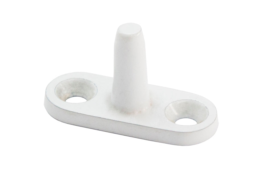 White powder coated pegs for fanlight stay, made from durable zinc, ensuring secure fit and modern home decor enhancement.