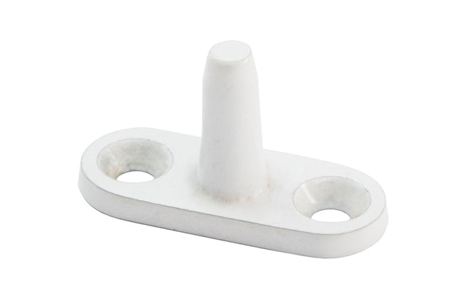 White powder coated pegs for fanlight stay, made from durable zinc, ensuring secure fit and modern home decor enhancement.