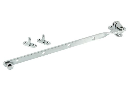 Chrome plated 305mm fanlight stay for top hung awning windows, featuring durable brass and zinc construction for reliable ventilation.