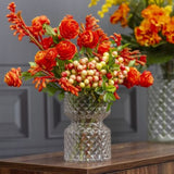 Clear glass Harlow Vase, 11cm wide and 16cm tall, perfect for floral arrangements and enhancing home decor.