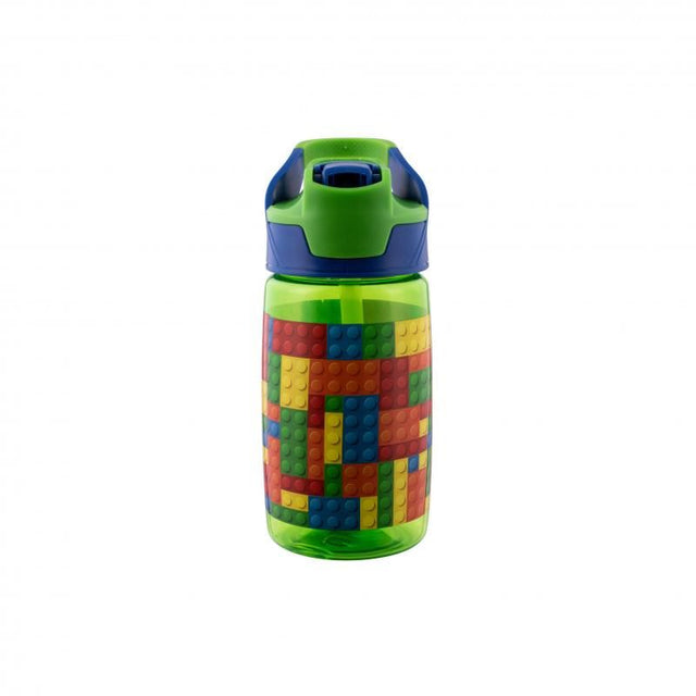 Avanti YumYum Tritan Bottle, 450ml, features Building Blocks design, double wall insulation, and a secure screw cap for hydration on-the-go.