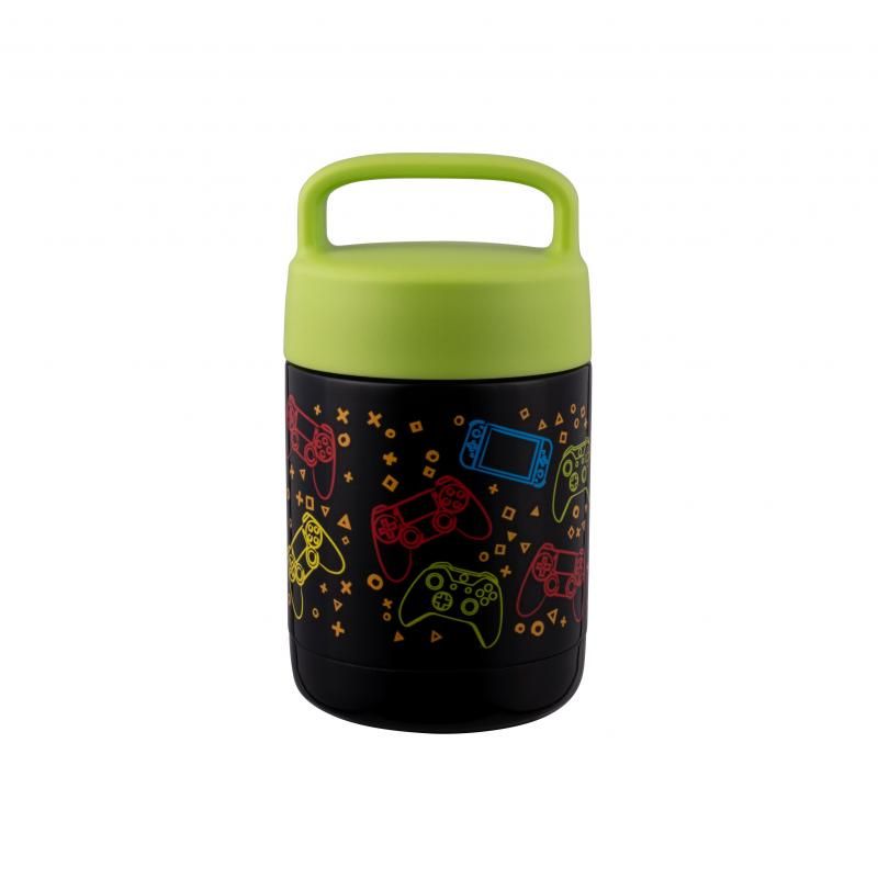 Avanti YumYum Food Jar Gaming: 375ml container with gaming design, airtight lid, and sturdy handle for kids' meals on the go.