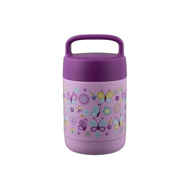 Avanti YumYum 375ml food jar with a vibrant Butterflies design, perfect for stylish and safe kids' meals on the go.