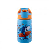 Avanti YumYum 375ml insulated bottle in Surfing Sharkie design, ideal for keeping drinks hot or cold on the go.