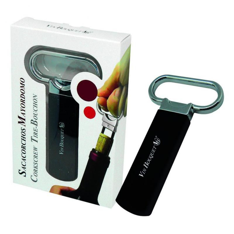 Vin Bouquet Ah-So Corkscrew: elegant two-prong wine opener for easy cork removal, crafted from durable stainless steel.