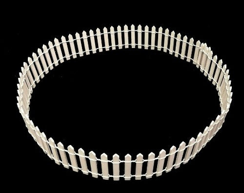Mini white picket fence, 94cm circumference, 5cm high, perfect for gardens and events, adds elegance and defines spaces.