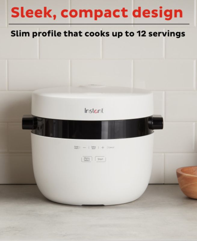 Instant Pot 20 Cup Rice Cooker with 8-in-1 functionality and CarbReduce tech for healthier meals and easy cleanup.