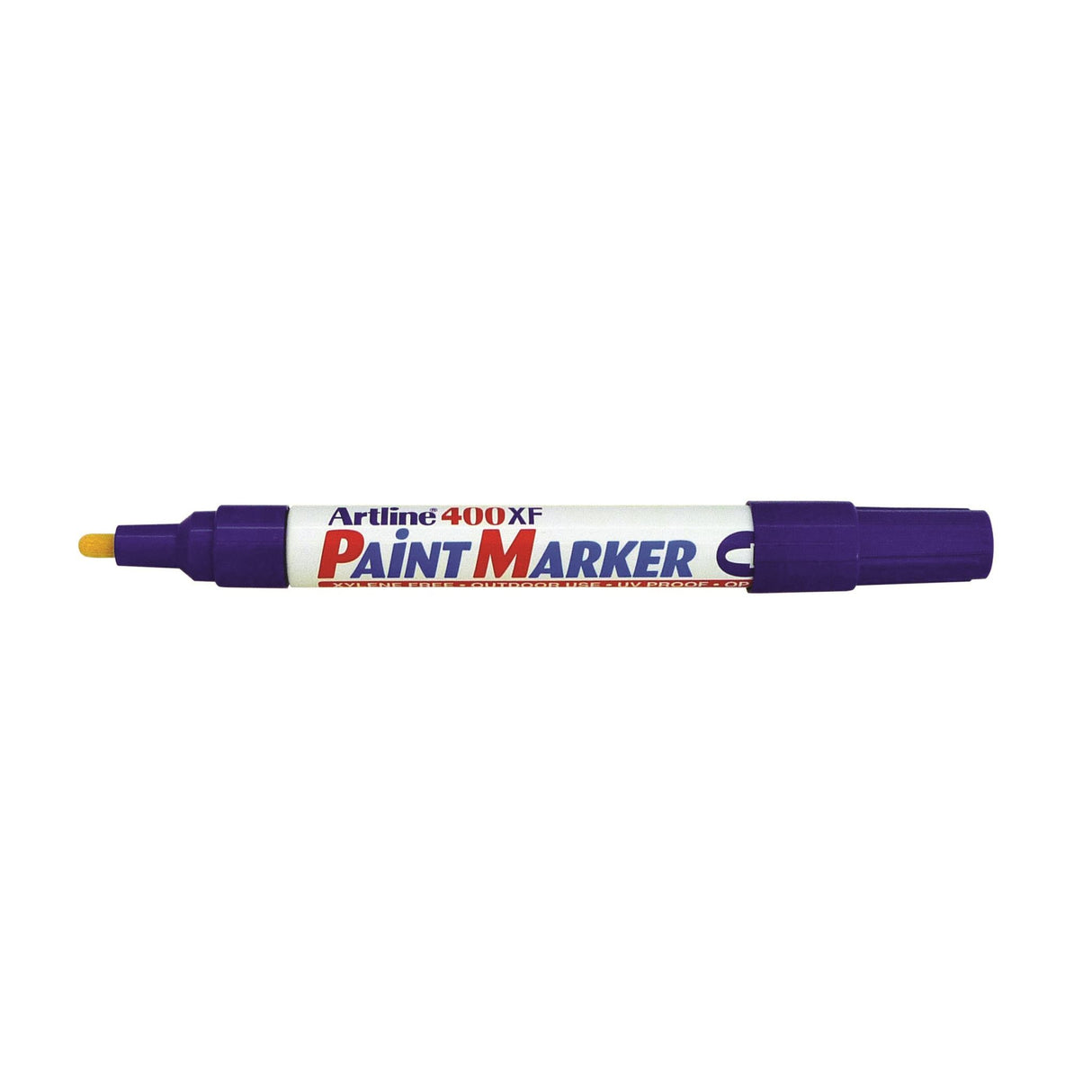 Set of 12 Artline 400 Paint Markers in Blue with 2.3mm bullet nib for permanent marking on various surfaces.