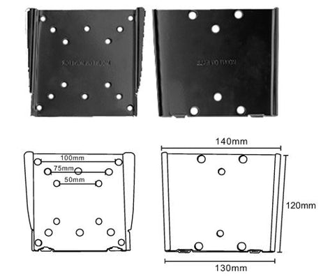 Brateck Fixed LCD Wall Mount for 13-27" TVs, 15mm profile, supports 30kg, VESA compatible, sleek design, easy installation.