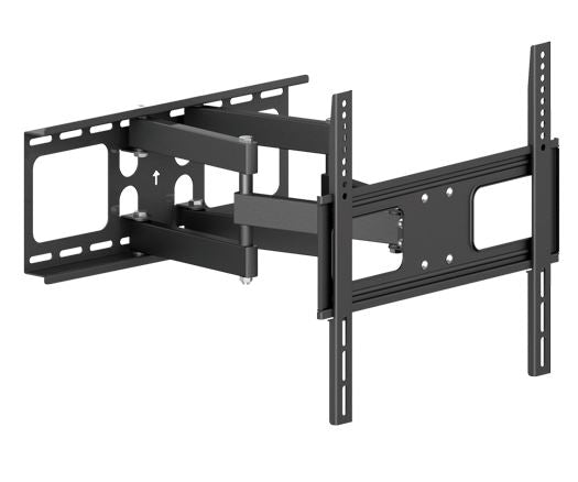 Brateck Cantilever wall mount for 32-55" TVs, supports 50kg, full-motion swivel, tilt, and integrated cable management.