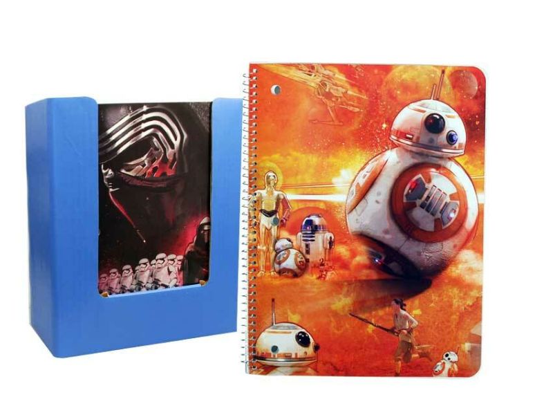 Star Wars Episode 7 notebook with 100 lined pages and a durable ribbed spine, perfect for fans and creative use.