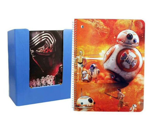 Star Wars Episode 7 notebook with 100 lined pages and a durable ribbed spine, perfect for fans and creative use.