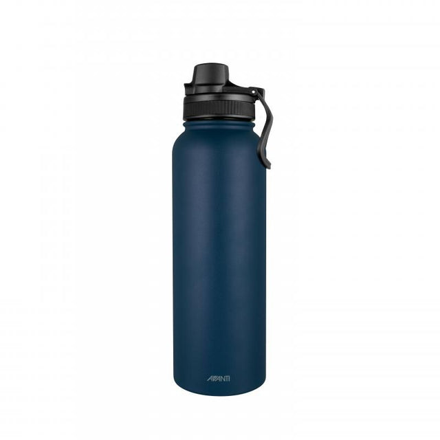 Navy Avanti HydroSport Quench Bottle 1.1L with double-wall insulation, stainless steel, and BPA-free design for optimal hydration.