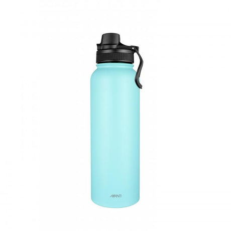 Avanti HydroSport Quench Bottle 1.1L in blue, double wall insulated, stainless steel, BPA-free, perfect for hydration on the go.