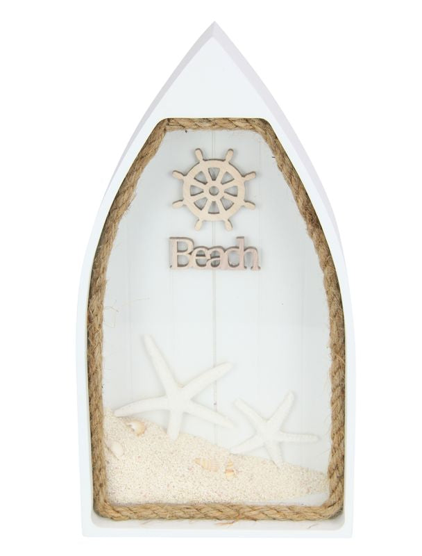 Ornament - Beach Boat White 30cm (Set of 2)