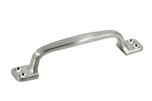 Satin nickel pull handle measuring 145mm, perfect for cabinets and drawers, offering a stylish and ergonomic design.
