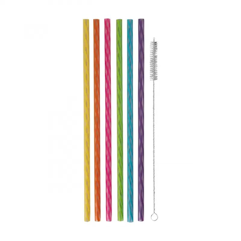 Colorful set of 24 Avanti reusable cocktail straws, eco-friendly, durable, perfect for parties and everyday drinks.