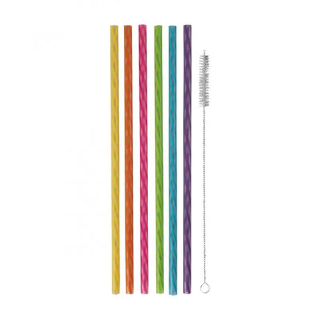 Colorful set of 24 Avanti reusable cocktail straws, eco-friendly, durable, perfect for parties and everyday drinks.