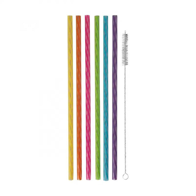 Colorful set of 24 Avanti reusable cocktail straws, eco-friendly, durable, perfect for parties and everyday drinks.