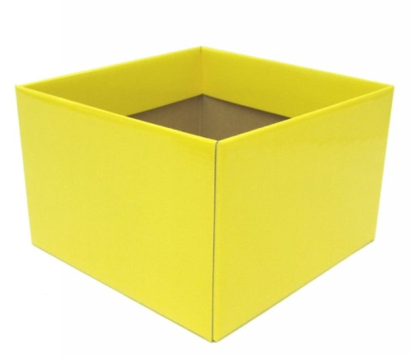 Large yellow posy boxes in a pack of 10, perfect for floral arrangements, measuring 22x14cm, eco-friendly and sturdy.