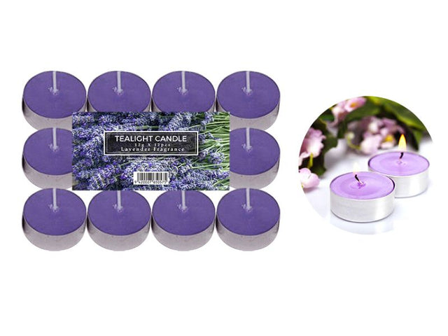 Bulk pack of 1152 lavender scented tealight candles, perfect for creating a serene and calming atmosphere.