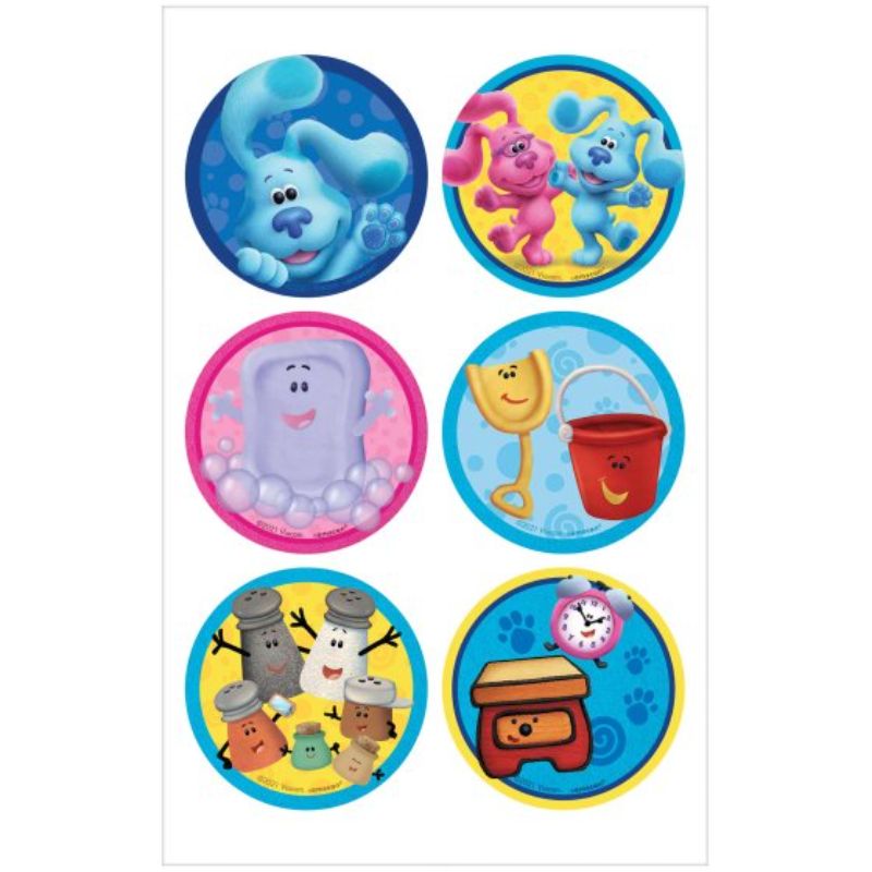 Set of 24 Blue's Clues stickers featuring vibrant characters, perfect for crafts, decorating, and engaging creativity.