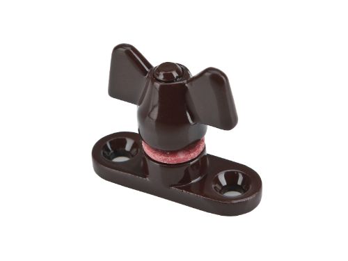 Wingnut and base in rich Florentine Bronze, crafted from zinc for durability and smooth operation in Quadrant Stay systems.
