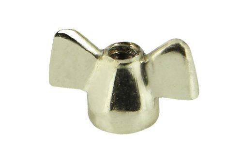 Brass-plated wingnut for quadrant stay, 28mm long, zinc material, ideal replacement for home improvement projects.