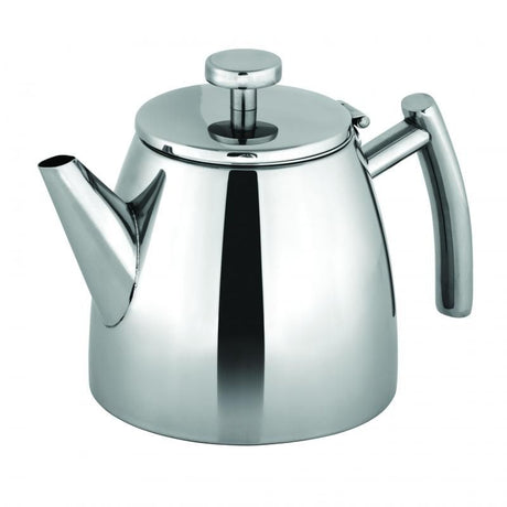 Elegant Avanti Modena stainless steel double wall teapot, 600ml, features double wall insulation and an easy-grip handle.